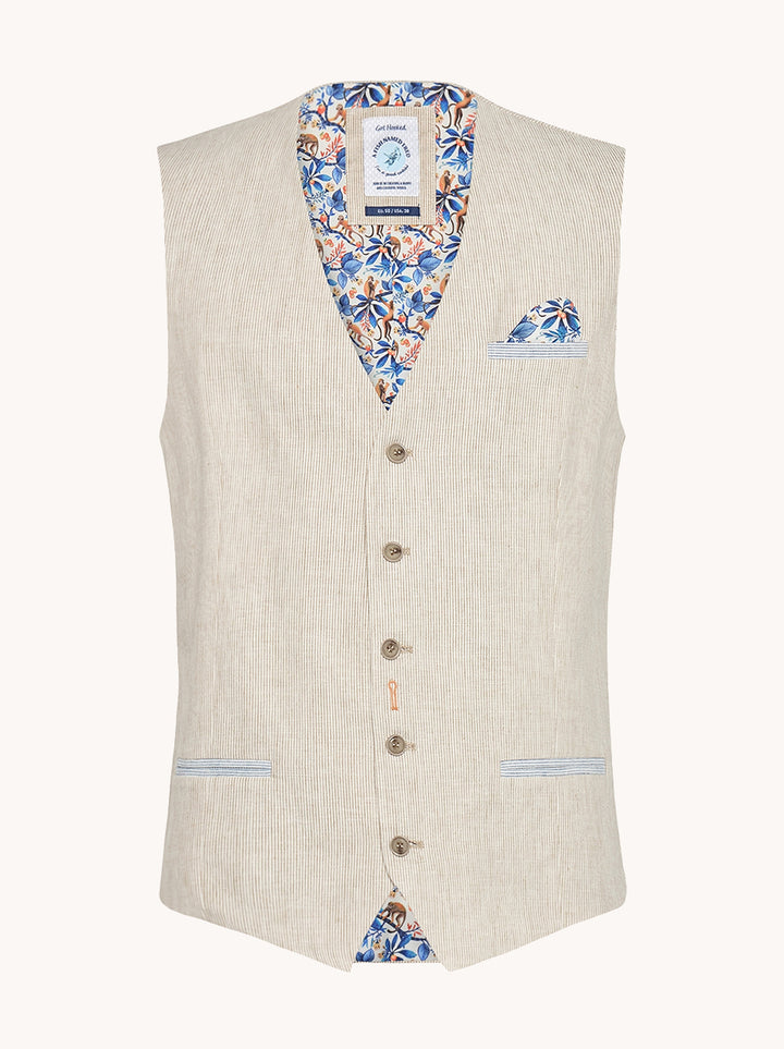 Waistcoat linen stripe