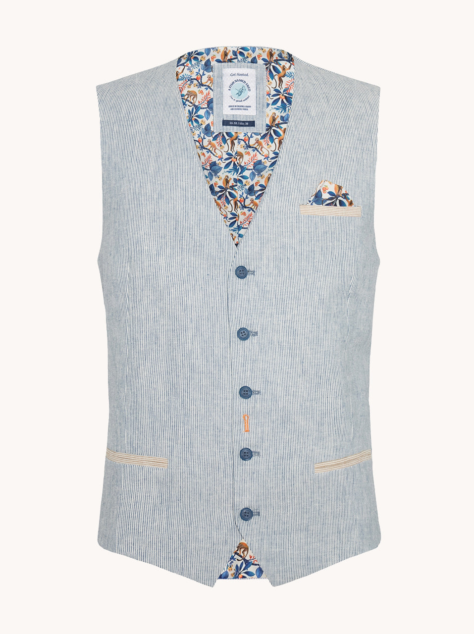 Waistcoat linen stripe