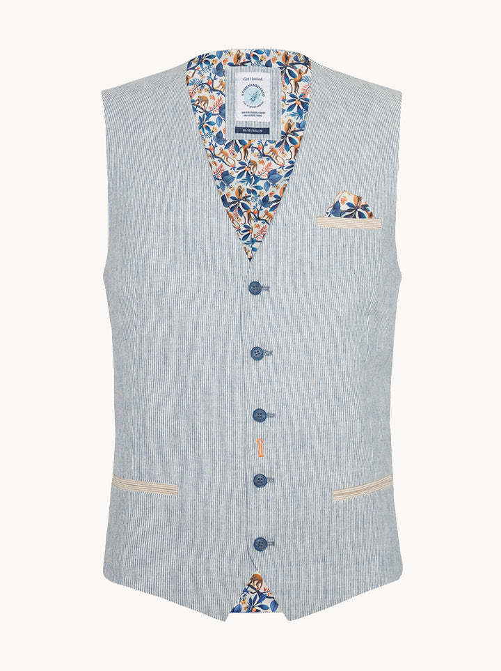 Waistcoat linen stripe