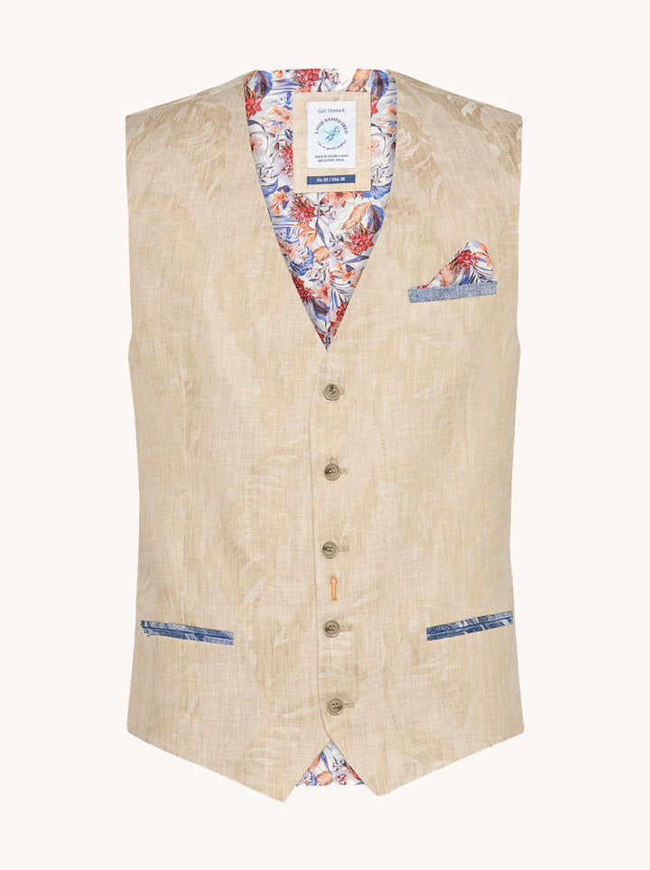 Waistcoat linen leaf