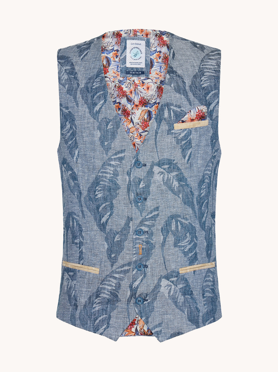 Waistcoat linen leaf