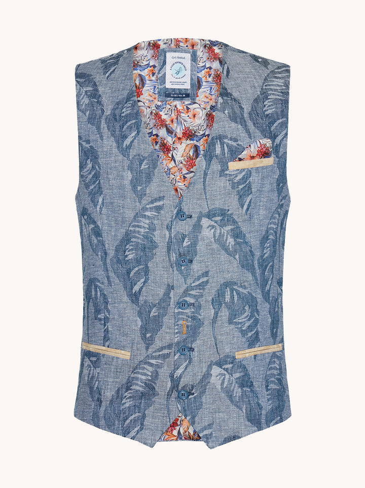 Waistcoat linen leaf