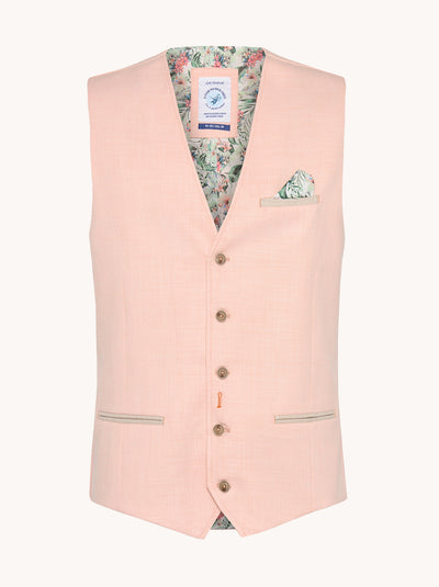 A Fish Named Fred Travel Windowpane Waistcoat Sand
