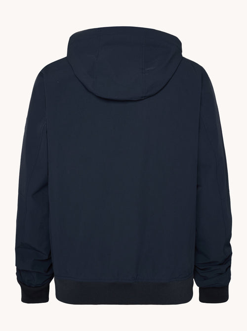 A fish named Fred - Sportive jacket - Navy sportive jacket for men with a hood, ribbed cuffs, and hem, showcasing classic premium mens fashion by A Fish Named Fred.