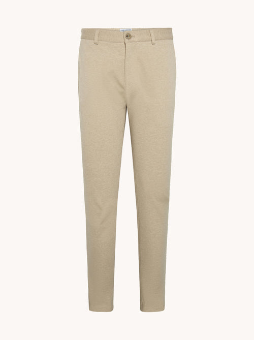 A fish named Fred - Pantalon melange pique - Sand-colored formal pants with slim fit and subtle texture from A Fish Named Fred's premium mens fashion collection.