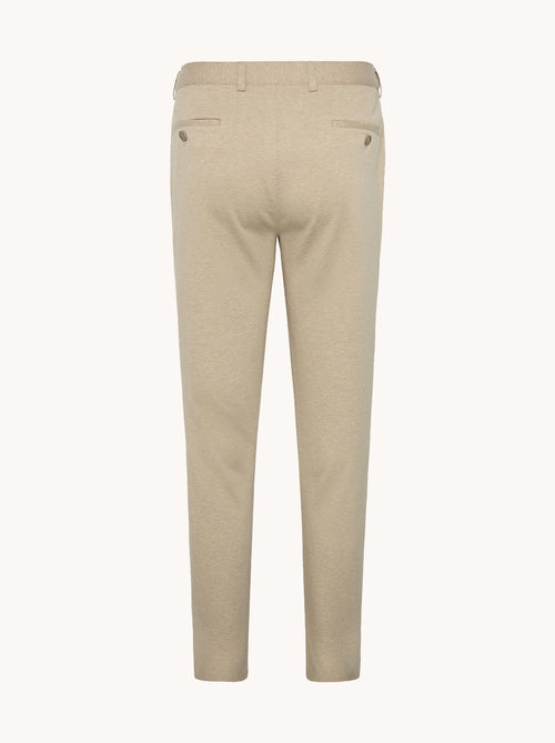 A fish named Fred - Pantalon melange pique - Sand-colored slim-fit formal pants for men with back welt pockets and belt loops from A Fish Named Fred premium mens fashion .