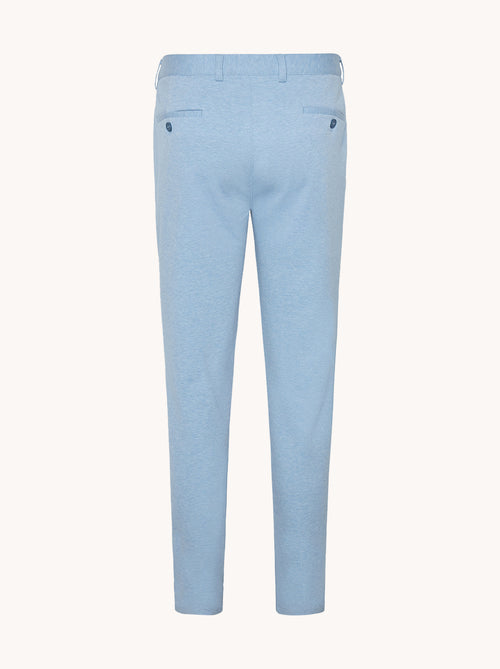 A fish named Fred - Pantalon melange pique - Light blue slim-fit formal pants with textured melange piqué fabric, tailored for premium mens fashion by A Fish Named Fred.