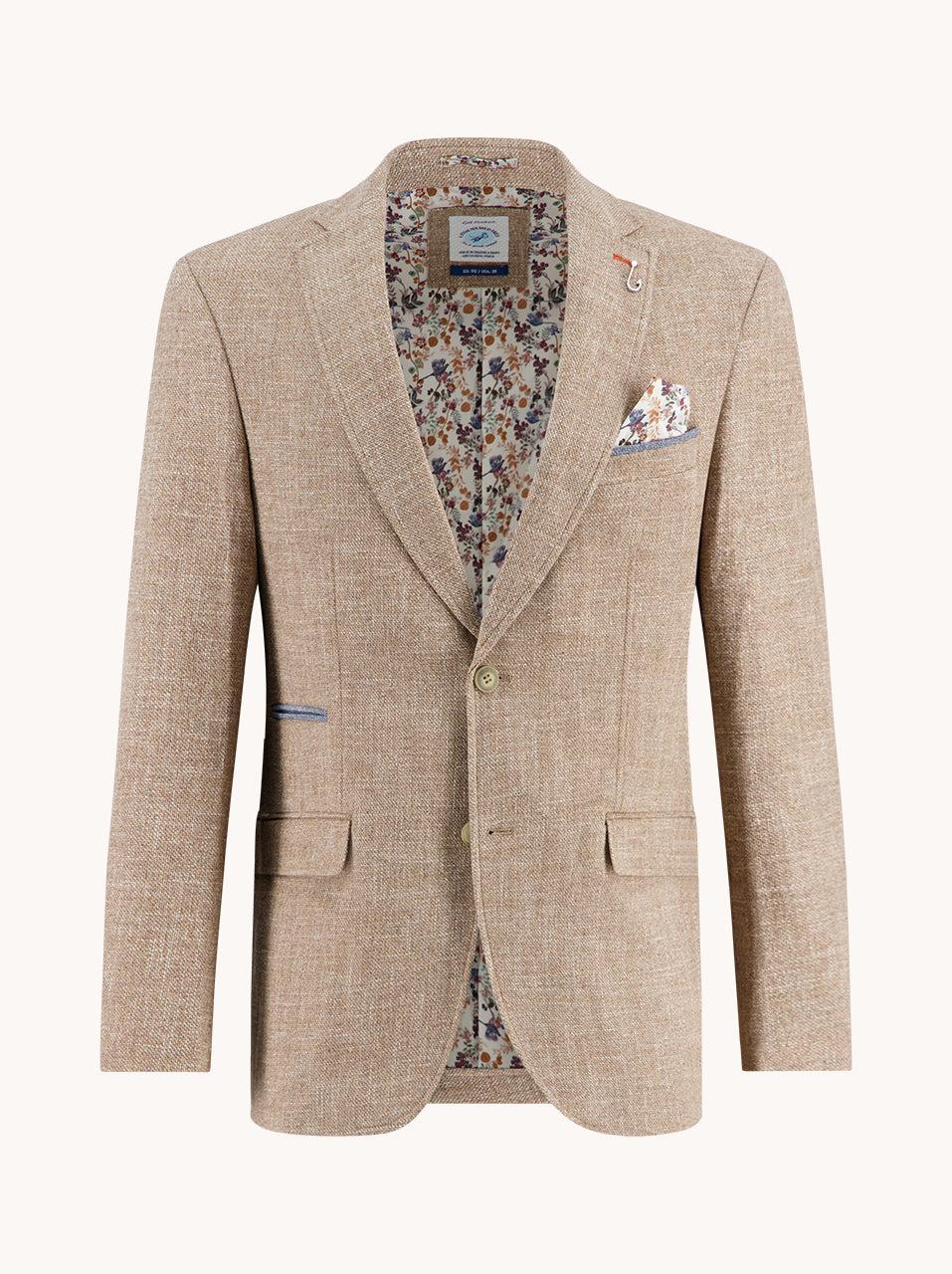 Men’s tailored blazer sand with structure and fish hook – A Fish Named Fred