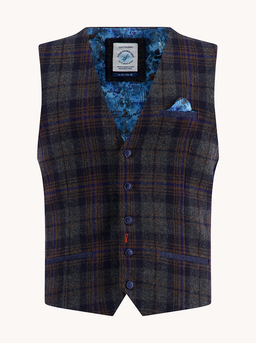 Waistcoat tartan wool