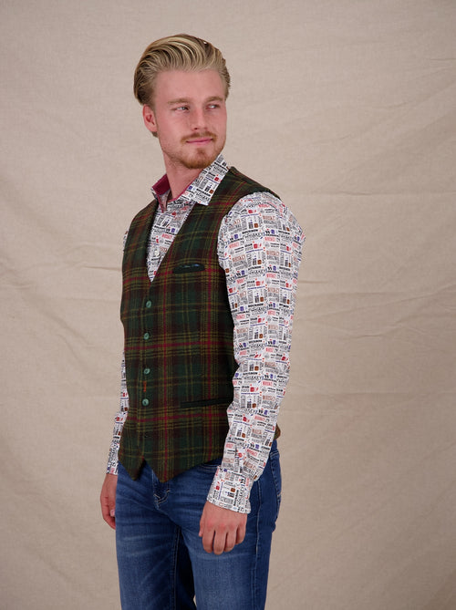 Waistcoat tartan wool