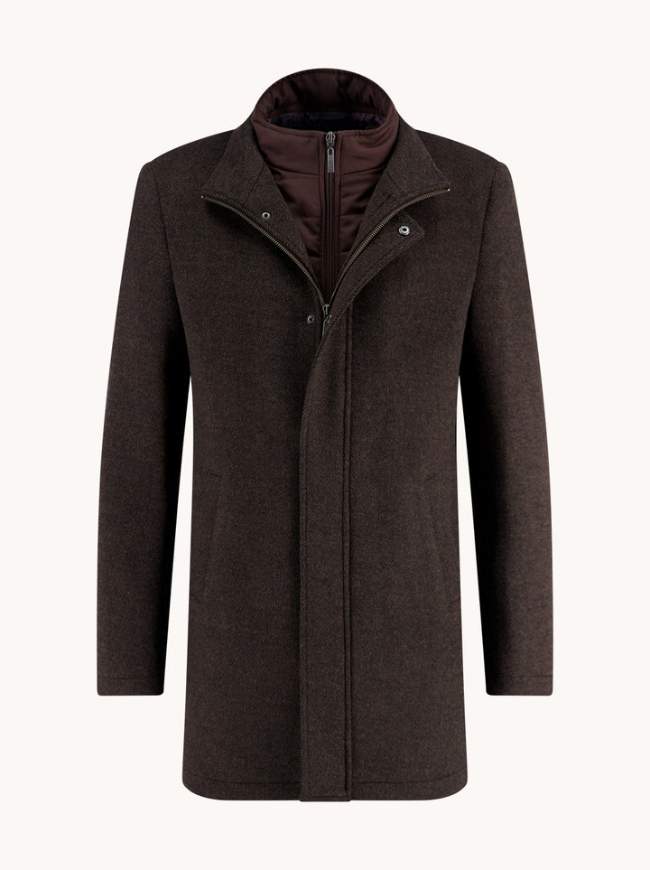 Funnel neck coat