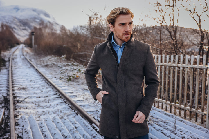 Funnel neck coat