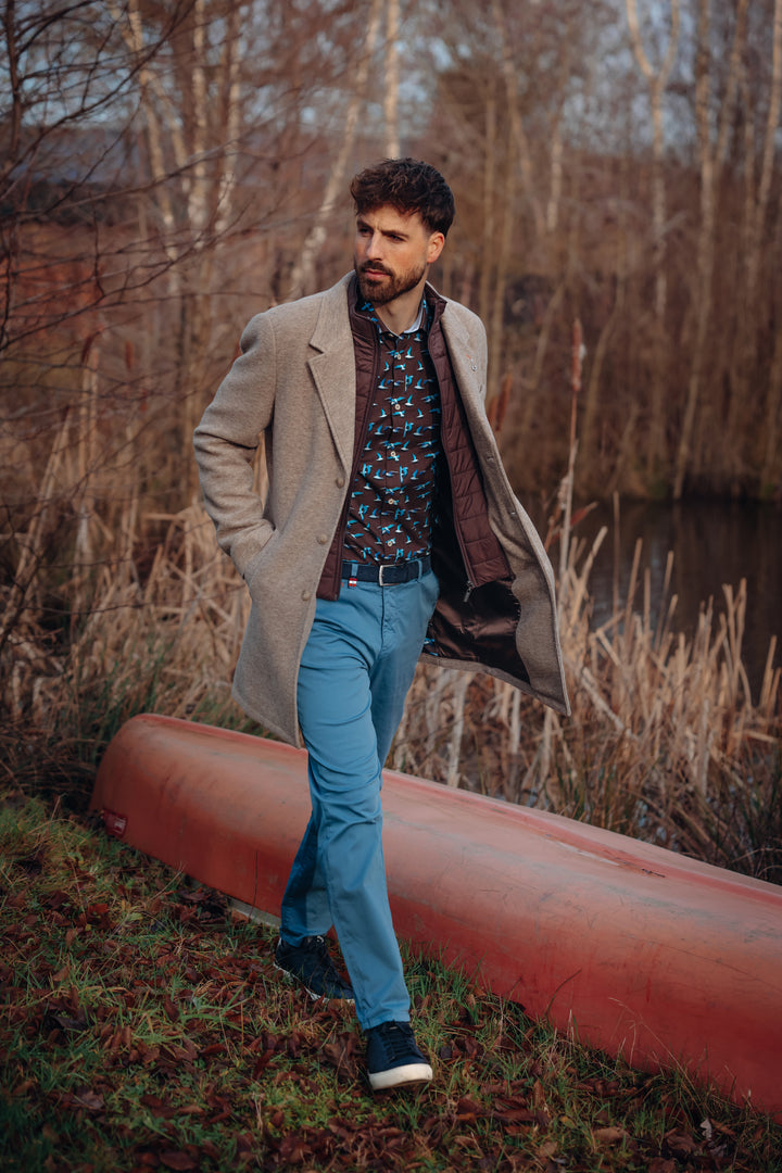 Funnel neck coat