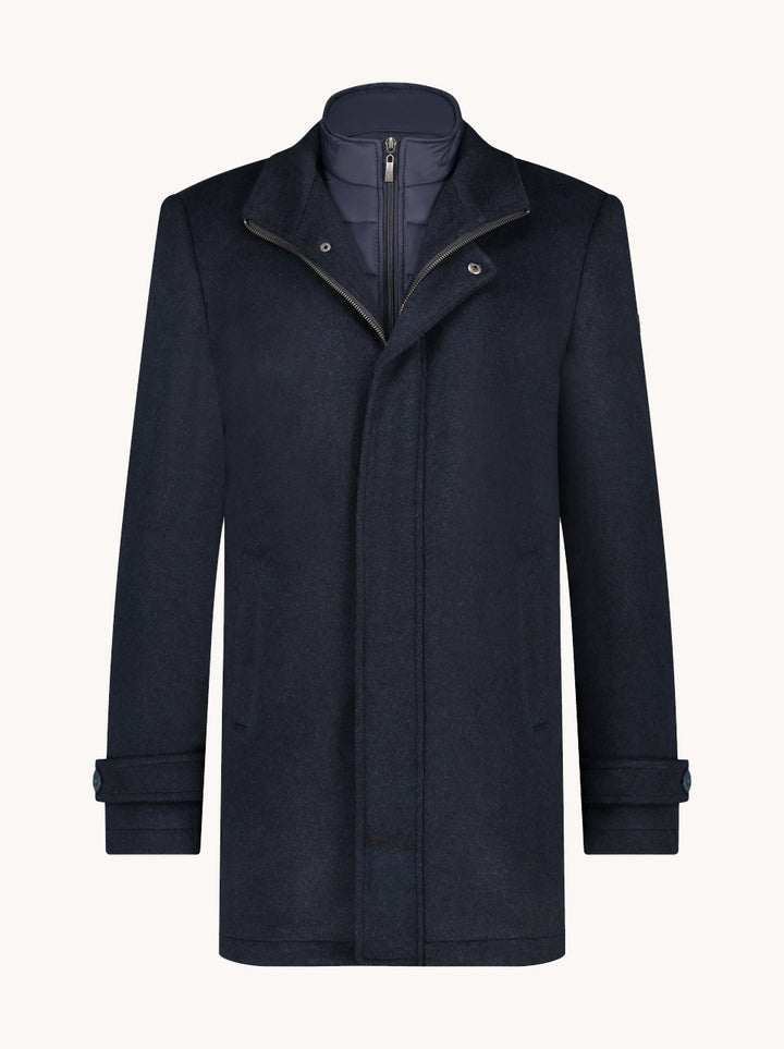 Funnel neck coat