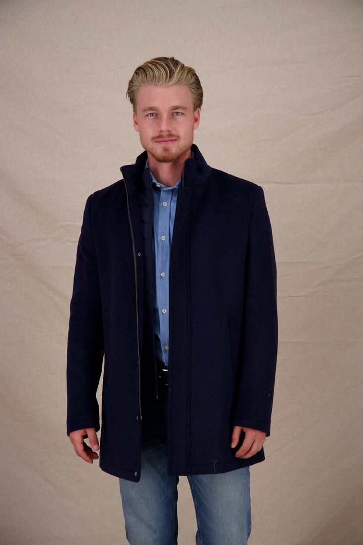 Funnel neck coat