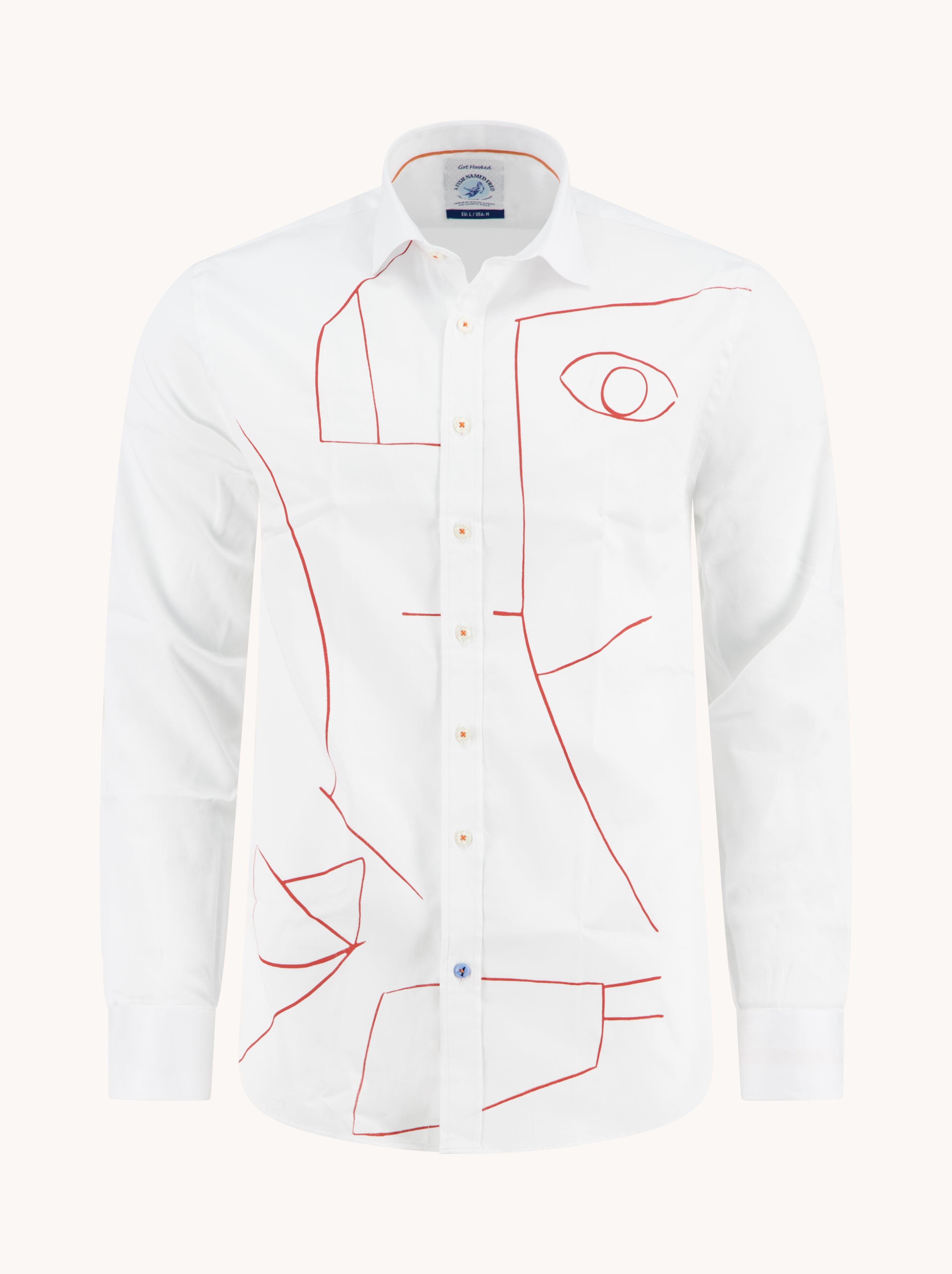 Shirt Picasso – Artistic shirt with abstract line drawing – A fish