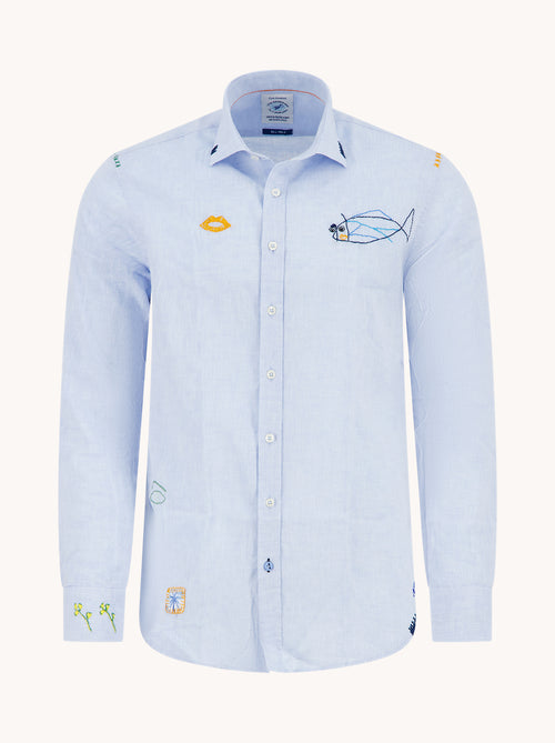 Shirt linen embroidery