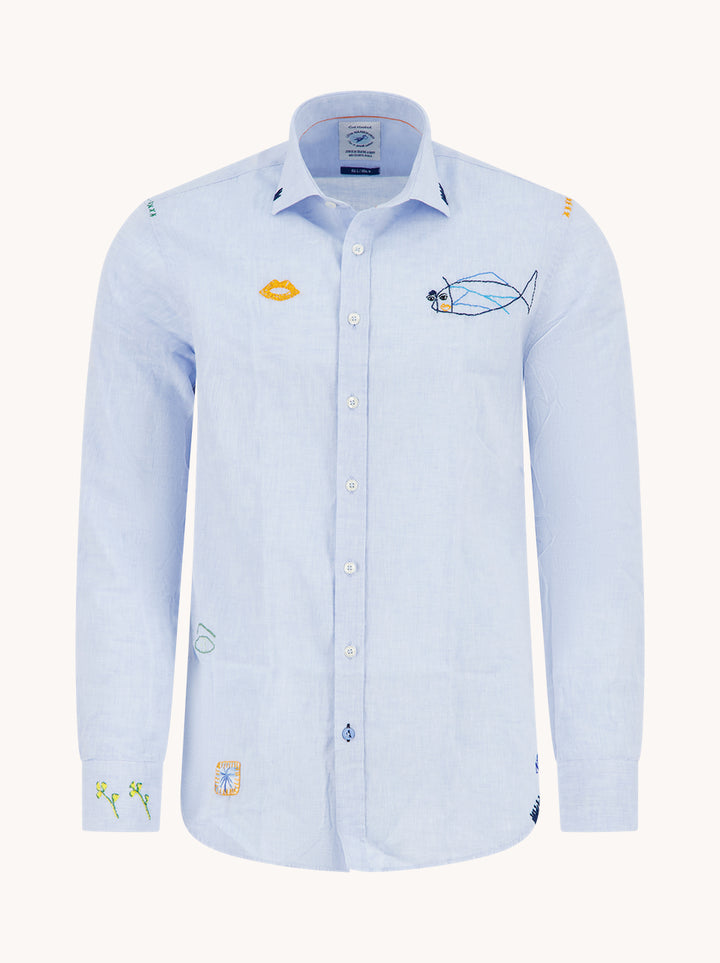 Shirt linen embroidery