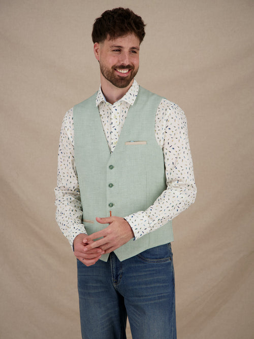Waistcoat Linen Look