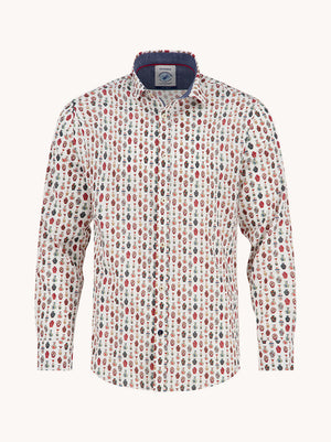 A Fish Named Fred men's Vase shirt in Multicolour, front view