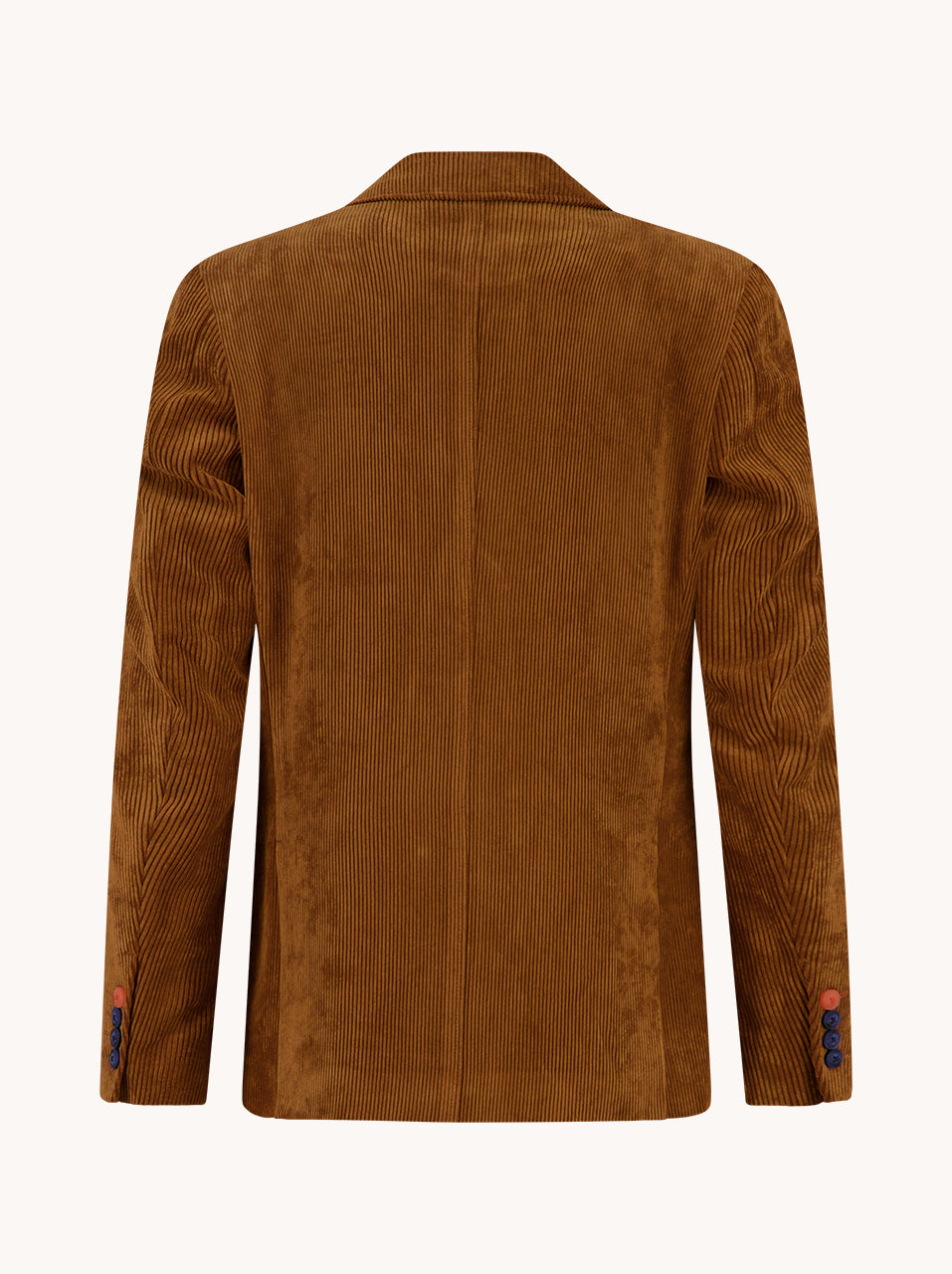 A Fish Named Fred men's Rib blazer in Cognac, back view