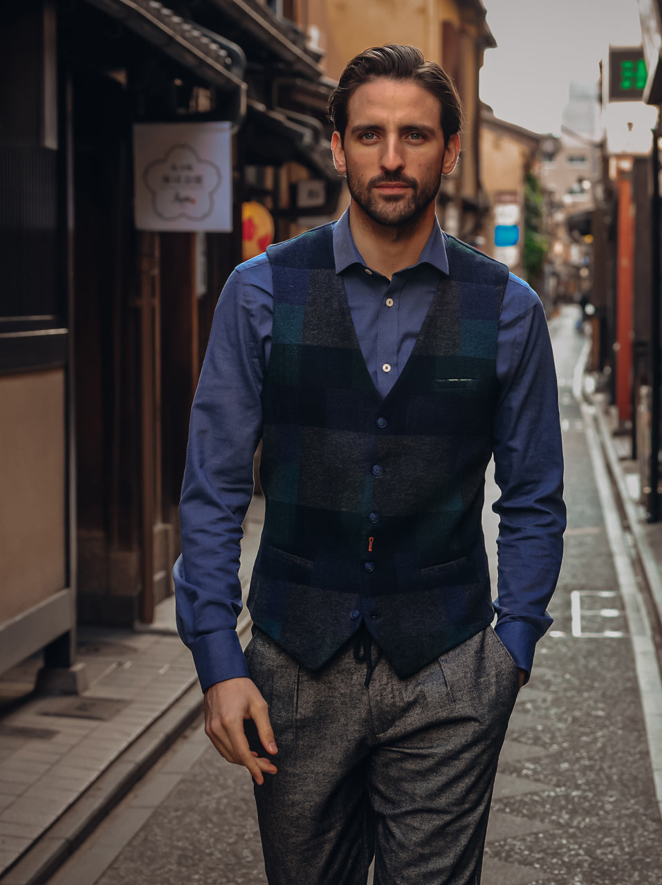 Waistcoat bold check