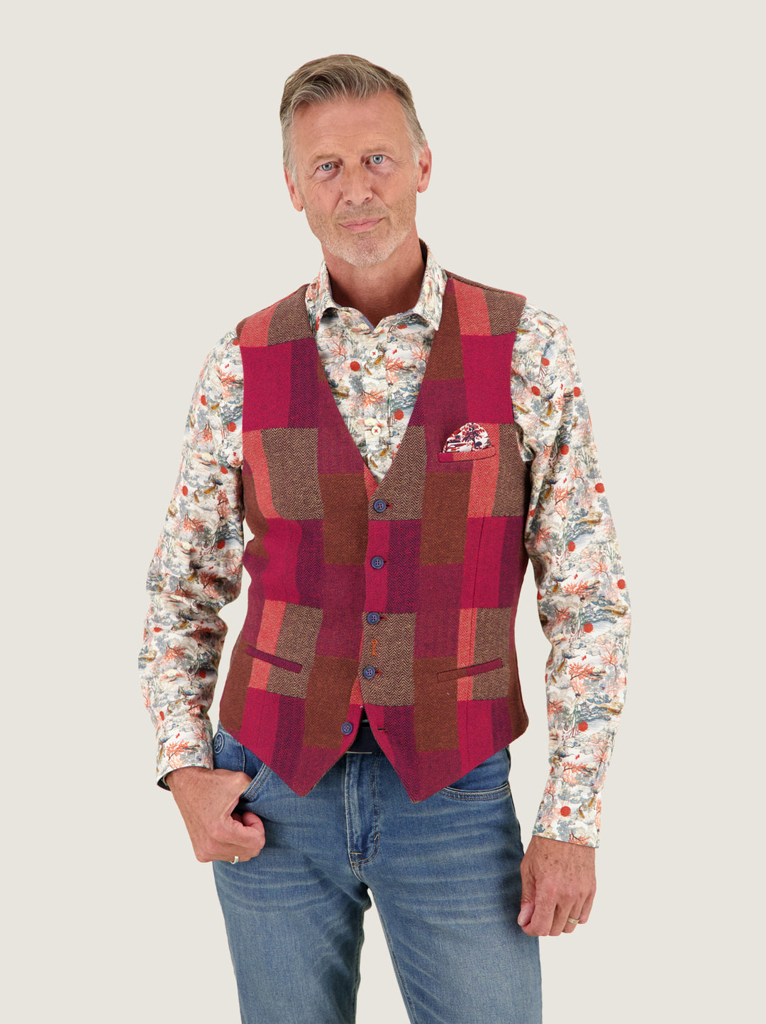 Waistcoat bold check