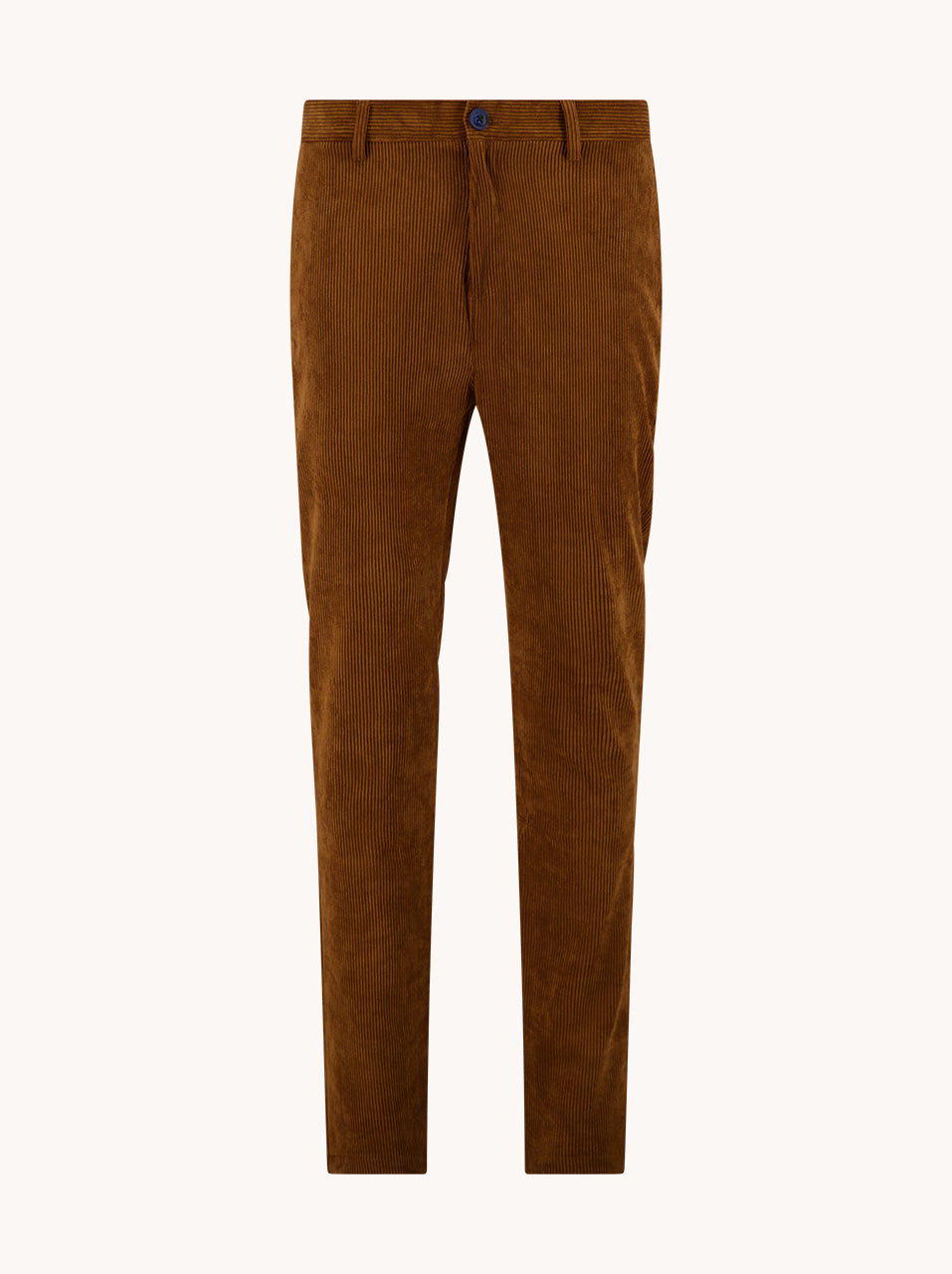 A Fish Named Fred men's Rib trousers in Cognac, front view