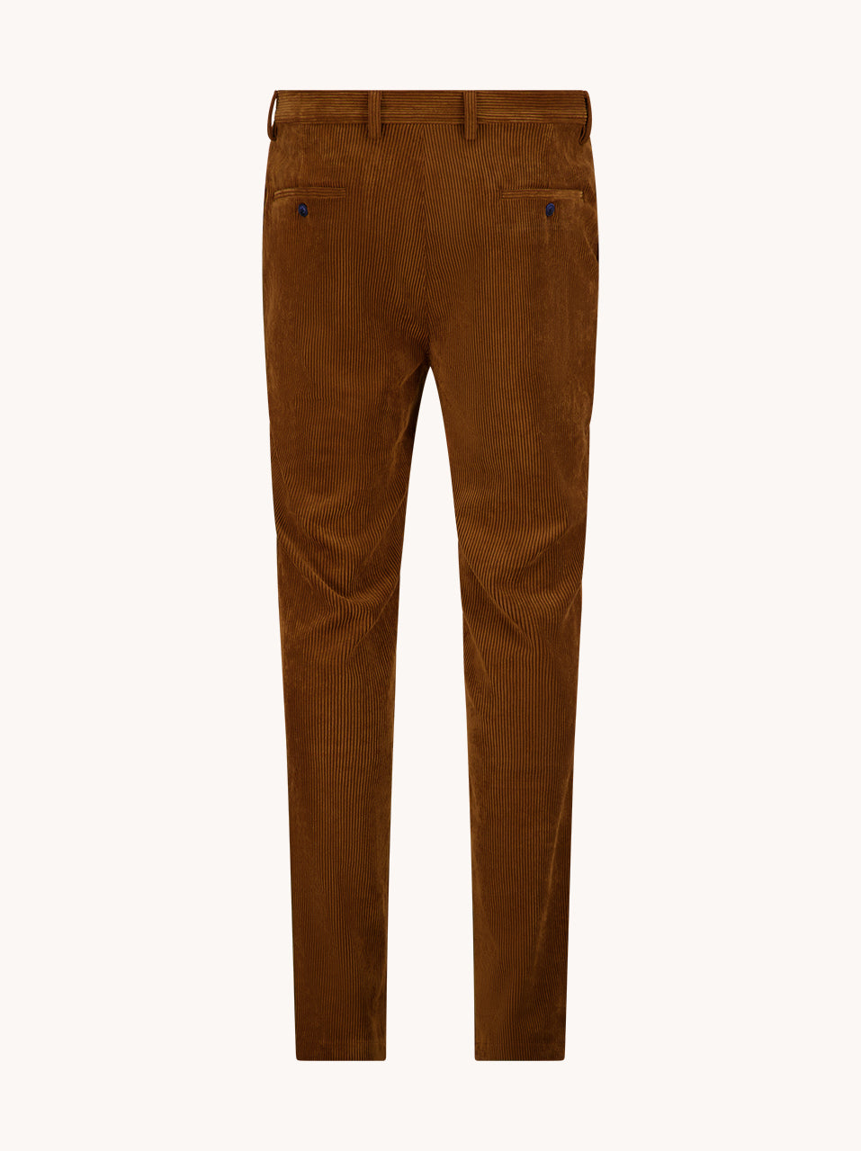 A Fish Named Fred men's Rib trousers in Cognac, back view