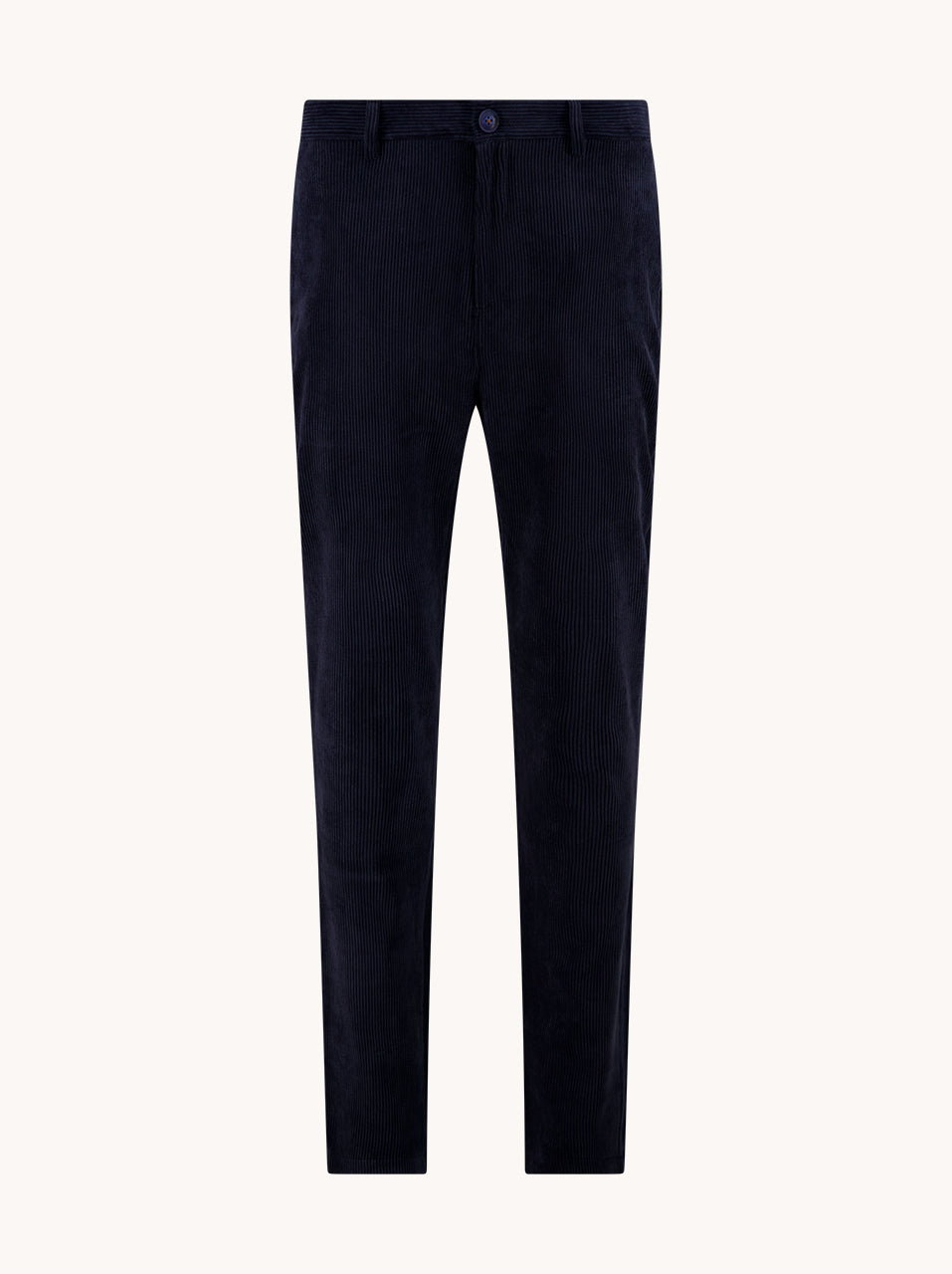 A Fish Named Fred men's Rib trousers in Navy, front view