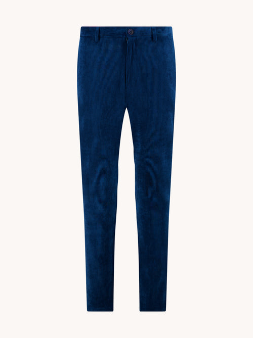 A Fish Named Fred men's Rib trousers in Night Sky Blue, front view
