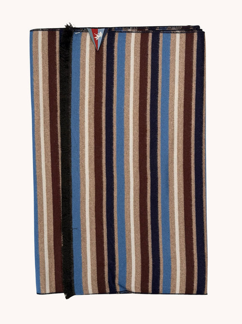 A Fish Named Fred men's Stripe scarf in Multicolour Blue, front view
