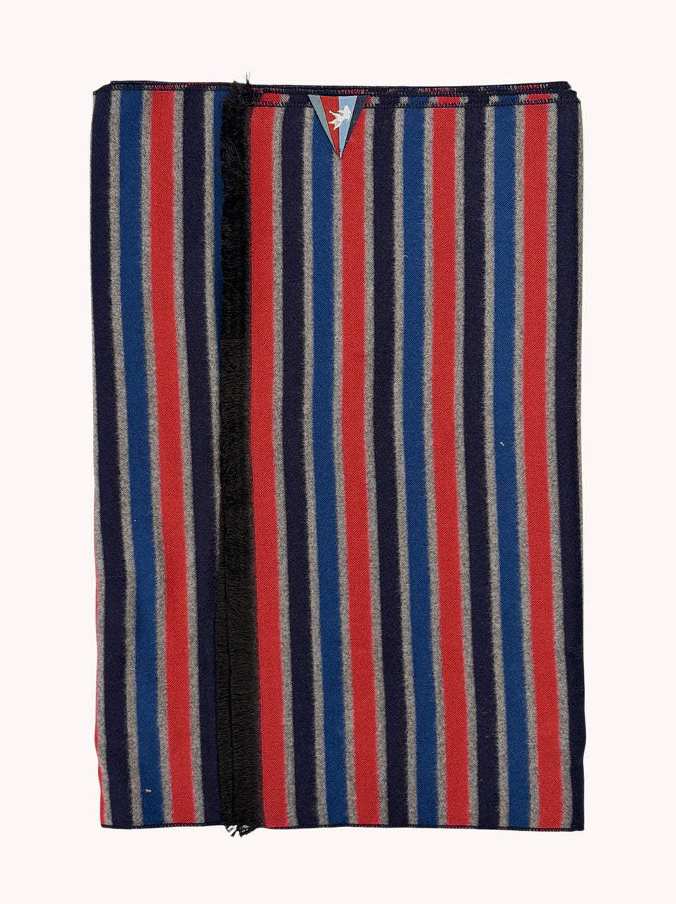 A Fish Named Fred men's Stripe scarf in Multicolour Red, front view