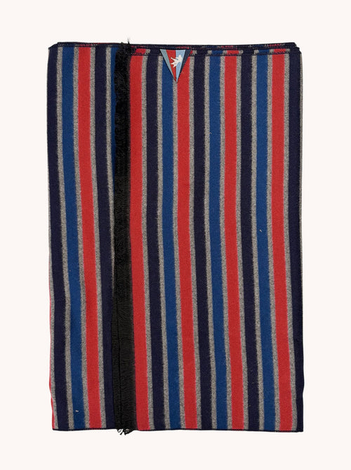 A Fish Named Fred men's Stripe scarf in Multicolour Red, front view