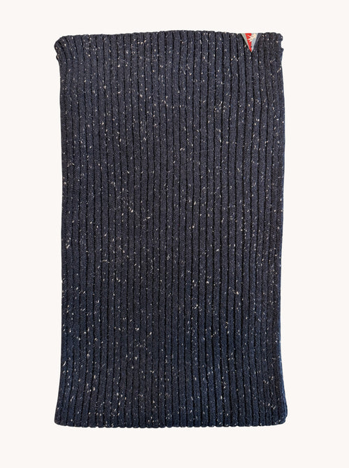 A Fish Named Fred men's Knitted scarf in Navy, front view