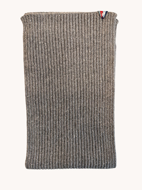 A Fish Named Fred men's Knitted scarf in Grey, front view