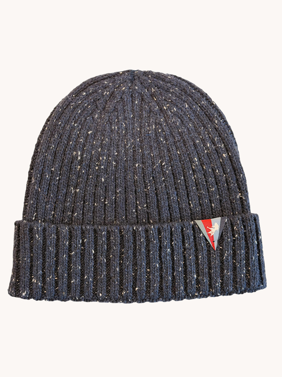 A Fish Named Fred men's Knitted beanie in Navy, front view