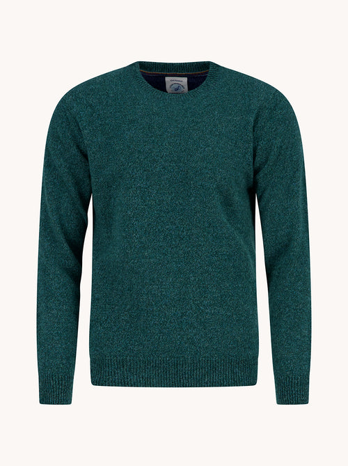 A Fish Named Fred men's Pullover Classic in Dark Green, front view
