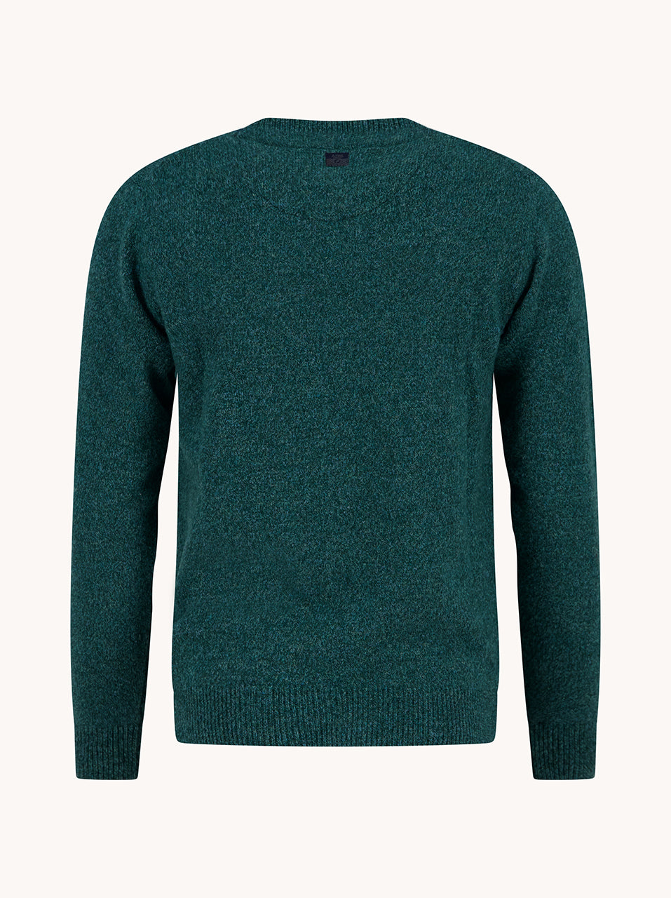 A Fish Named Fred men's Pullover Classic in Dark Green, back view