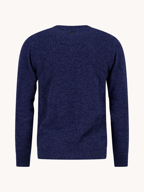 A Fish Named Fred men's Pullover Classic in Navy, back view