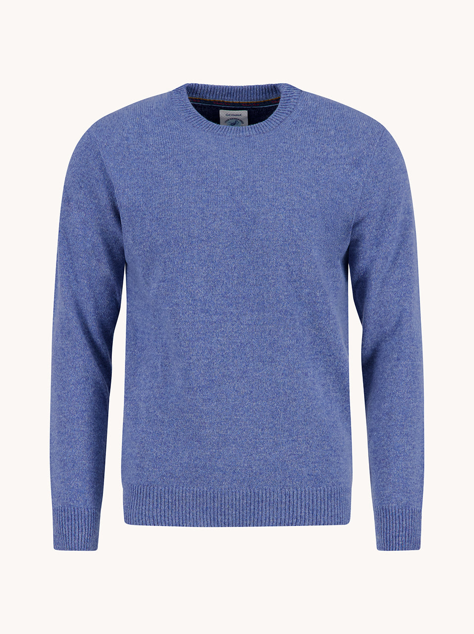 A Fish Named Fred men's Pullover Classic in Ash Blue, front view