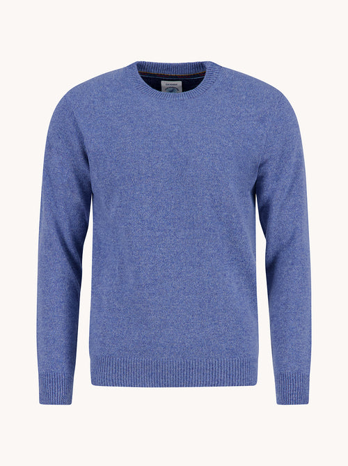 A Fish Named Fred men's Pullover Classic in Ash Blue, front view