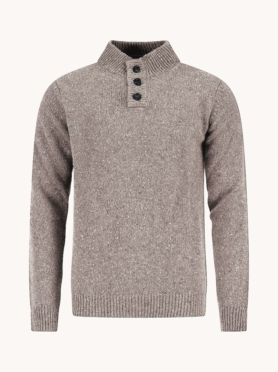 A Fish Named Fred men's Knitted jumper in Off-White, front view
