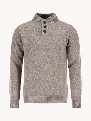 A Fish Named Fred men's Knitted jumper in Off-White, front view