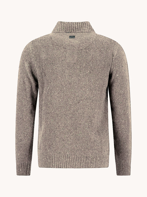 A Fish Named Fred men's Knitted jumper in Off-White, back view