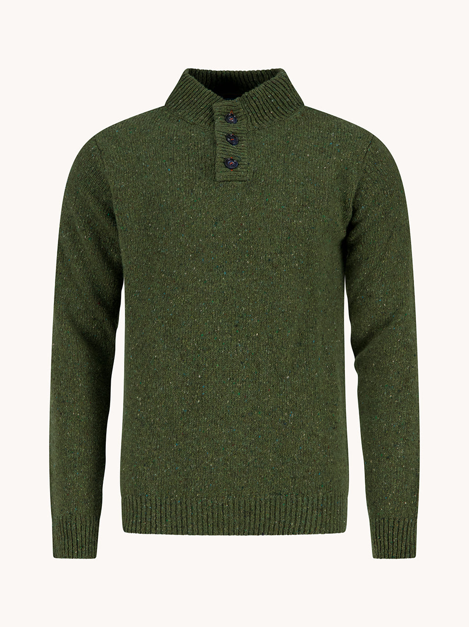 A Fish Named Fred men's Knitted jumper in Forest Green, front view