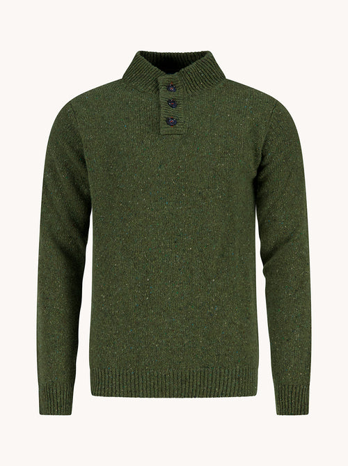 A Fish Named Fred men's Knitted jumper in Forest Green, front view