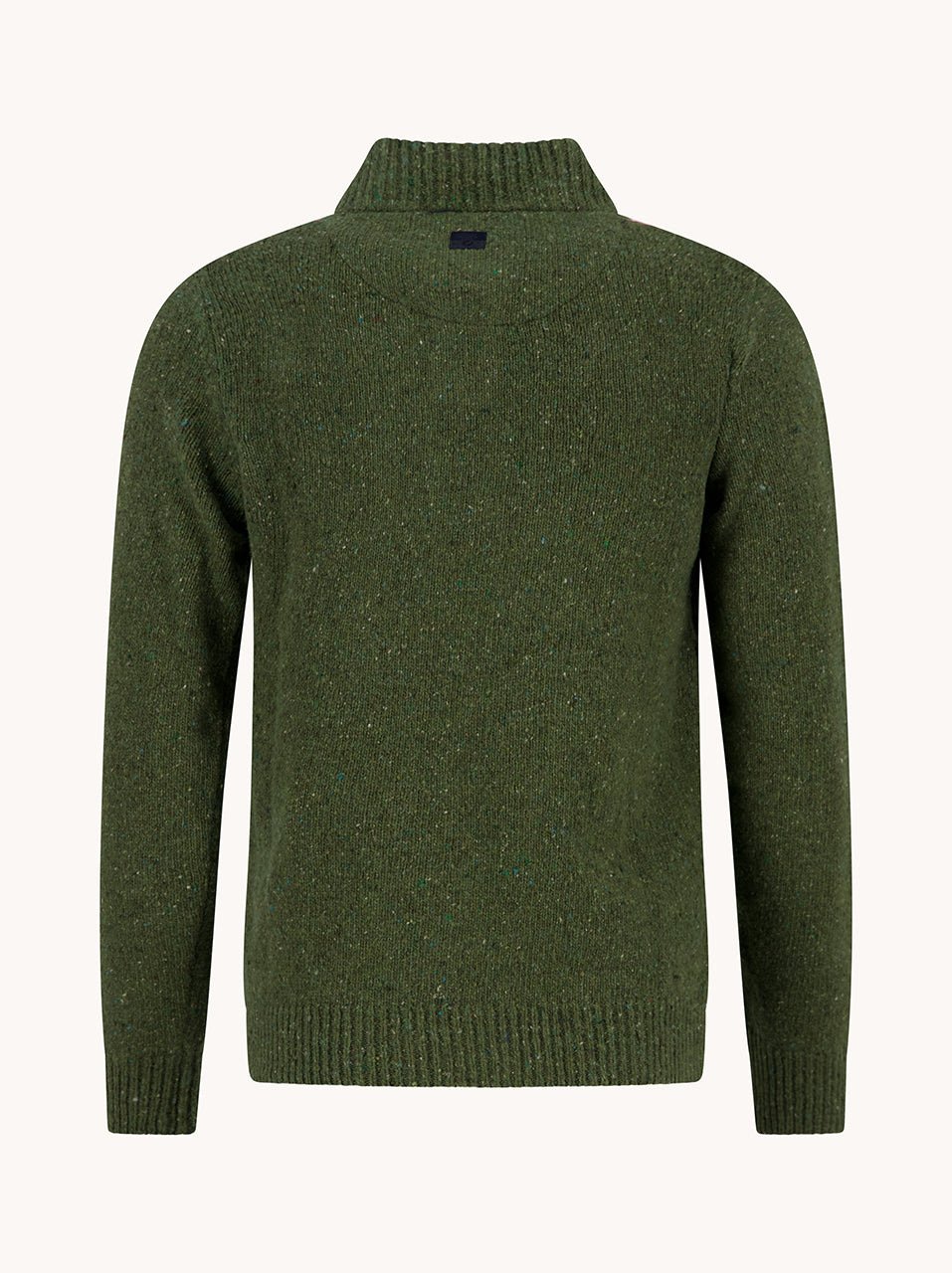 A Fish Named Fred men's Knitted jumper in Forest Green, back view