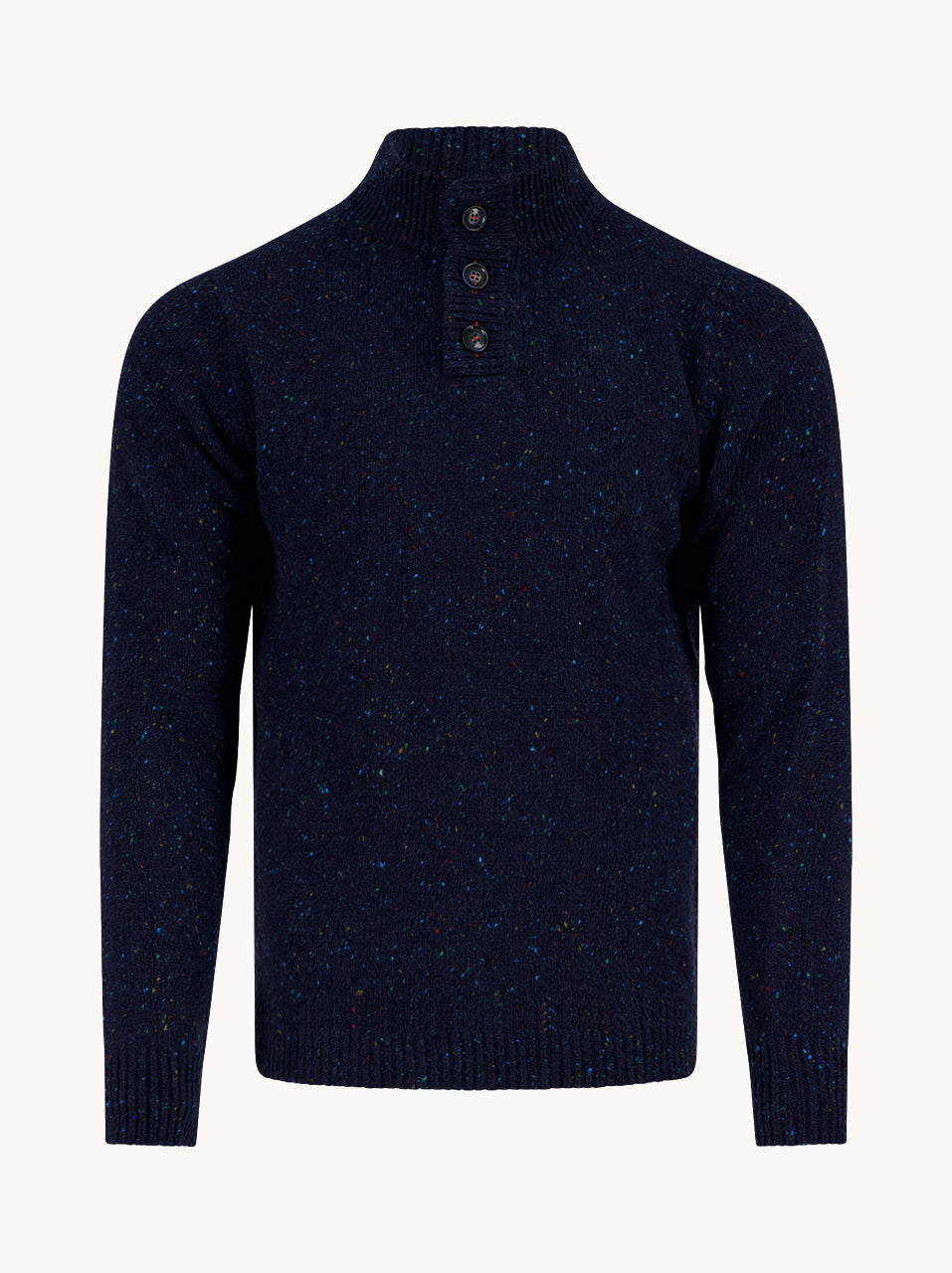A Fish Named Fred men's Knitted jumper in Navy, front view