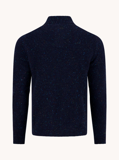 A Fish Named Fred men's Knitted jumper in Navy, back view